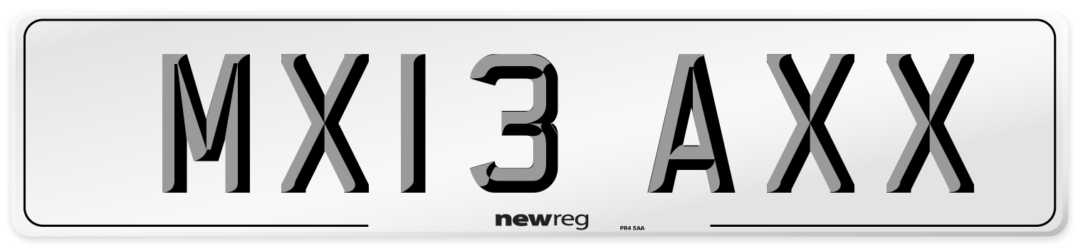 MX13 AXX Number Plate from New Reg